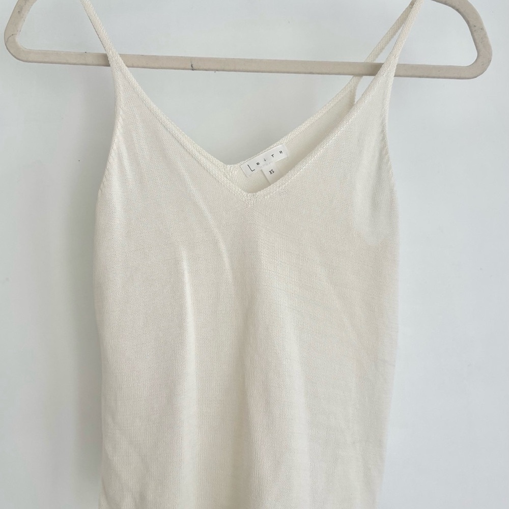 Elegant Cream Leith Knit Tank Top